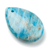 Natural Apatite Pendants, Teardrop, 24.5x17x6mm, Hole: 0.5mm