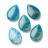 Natural Apatite Pendants, Teardrop, 24.5x17x6mm, Hole: 0.5mm