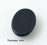 Natural Black Agate Cabochons, Oval, 8x6x3mm, 5pc/Set