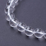 Natural Quartz Crystal Beads Strands, Rock Crystal Beads, Round, 8mm, Hole: 1mm, about 23pcs/strand, 7.5 inch