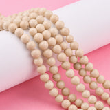 Natural Fossil Beads Strands, Round, 6mm, Hole: 1mm, about 59~60pcs/strand, 15.3 inch