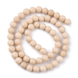 Natural Fossil Beads Strands, Round, 6mm, Hole: 1mm, about 59~60pcs/strand, 15.3 inch