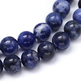 Round Natural Sodalite Beads Strands, 8mm, Hole: 1mm, about 49pcs/strand, 15.3 inch