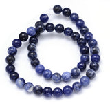 Round Natural Sodalite Beads Strands, 8mm, Hole: 1mm, about 49pcs/strand, 15.3 inch