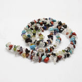 Natural Gemstone Beads Strands, chip, Mixed Color, 3~5x7~13x2~4mm, Hole: 0.4mm, 31 inch
