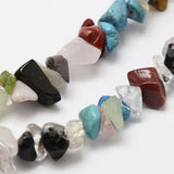 Natural Gemstone Beads Strands, chip, Mixed Color, 3~5x7~13x2~4mm, Hole: 0.4mm, 31 inch