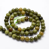 Natural Chinese Jade Beads Strands, TaiWan Jade, Round, 6mm, Hole: 1mm, about 64pcs/strand, 15.5 inch