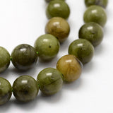 Natural Chinese Jade Beads Strands, TaiWan Jade, Round, 6mm, Hole: 1mm, about 64pcs/strand, 15.5 inch