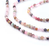 Natural Mixed Gemstone Beads Strands, Faceted, Round, 2~2.5mm, Hole: 0.5mm, about 180~200pcs/strand, 14.5~16.1 inch(37~41cm)