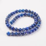 Natural Lapis Lazuli Beads Strands, Round, 8mm, Hole: 1mm, about 45pcs/strand, 15 inch(38.1cm)