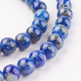 Natural Lapis Lazuli Beads Strands, Round, 8mm, Hole: 1mm, about 45pcs/strand, 15 inch(38.1cm)