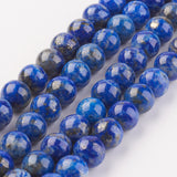 Natural Lapis Lazuli Beads Strands, Round, 8mm, Hole: 1mm, about 45pcs/strand, 15 inch(38.1cm)