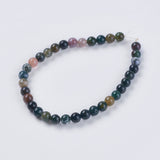 Natural Indian Agate Beads Strands, Round, 4mm, Hole: 1mm, about 43pcs/strand, 7.2 inch