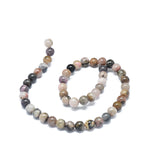 Natural Rhodonite Beads Strands, Round, 8mm, Hole: 1.2mm, about 47pcs/strand, 15.16 inch(38.5cm)