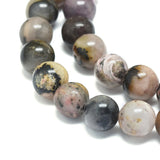 Natural Rhodonite Beads Strands, Round, 8mm, Hole: 1.2mm, about 47pcs/strand, 15.16 inch(38.5cm)