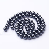 6MM Black AAA Grade Round Non-Magnetic Synthetic Hematite Beads Strands, Size: about 6mm in diameter, hole: 1mm, about 72pcs/strand