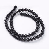 Natural Black Onyx Beads Strands, Grade AB, Round, Dyed & Heated, Black, 6mm, Hole: 0.8mm, about 65pcs/strand, 15.5 inch