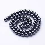 1 Strand Grade AAA Non-Magnetic Synthetic Hematite Round Beads Strands, Black, 6mm, Hole: 1.5~2mm, about 72pcs/strand