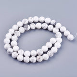 Natural Howlite Round Bead Strands, 8mm, Hole: 1mm, about 47pcs/strand, 15.7 inch