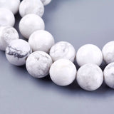 Natural Howlite Round Bead Strands, 8mm, Hole: 1mm, about 47pcs/strand, 15.7 inch