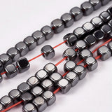 Non-magnetic Synthetic Hematite Beads Strands, Cube, Grade AAAA, 3x3x3mm, Hole: 1mm