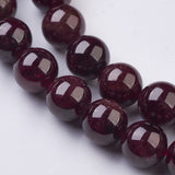 Natural Garnet Beads Strands, Round, 8mm, Hole: 1mm, about 49pcs/strand, 15.1 inch(38.5cm)