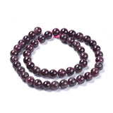 Natural Garnet Beads Strands, Round, 8mm, Hole: 1mm, about 49pcs/strand, 15.1 inch(38.5cm)