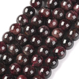 Natural Garnet Beads Strands, Round, 8mm, Hole: 1mm, about 49pcs/strand, 15.1 inch(38.5cm)