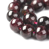 Natural Garnet Beads Strands, Round, 8mm, Hole: 1mm, about 49pcs/strand, 15.1 inch(38.5cm)