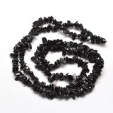 Natural Obsidian Chip Bead Strands, 5~8x5~8mm, Hole: 1mm, about 31.5 inch