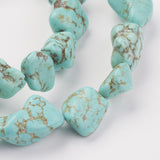 Natural Green Turquoise Beads Strands, Nuggets, 9~19x7~12x5~11mm, Hole: 1mm, about 30pcs/strand, 15.55 inch