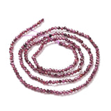 Natural Garnet Beads Strands, Round, Faceted, 2mm, Hole: 0.4mm, about 192pcs/Strand, 15.16 inch(38.5cm)