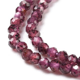 Natural Garnet Beads Strands, Round, Faceted, 2mm, Hole: 0.4mm, about 192pcs/Strand, 15.16 inch(38.5cm)