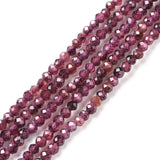 Natural Garnet Beads Strands, Round, Faceted, 2mm, Hole: 0.4mm, about 192pcs/Strand, 15.16 inch(38.5cm)