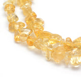 Natural Citrine Beads Strands, Grade A, Dyed & Heated, Chip, 5~8mm, Hole: 0.8mm, about 16 inch(40.6cm)