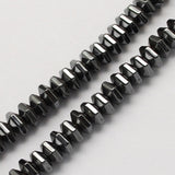 Non-magnetic Synthetic Hematite Beads Strands, Grade A, Hexagon, Black, 5x4mm, Hole: 1mm, 100pcs/strand, 15.5 inch