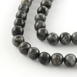 Natural Labradorite Round Bead Strands, 8mm, Hole: 1mm, about 45~47pcs/strand, 14.9 inch