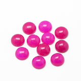 Natural Agate Cabochons, Dyed, Half Round/Dome, Magenta, 12x5mm, 5pc/Set