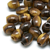 Natural Tiger Eye Beads, Large Hole Beads, Barrel, 17~19x15~16mm, Hole: 5.5mm, 2pc/Set