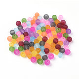 Frosted Glass Beads, Mixed Color, Round, about 4mm in diameter, hole: 1mm, 200pc/Set