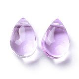 Transparent Glass Beads, Top Drilled Beads, Teardrop, Medium Purple, 9x6x5mm, Hole: 1mm, 20pc/Set