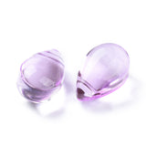 Transparent Glass Beads, Top Drilled Beads, Teardrop, Medium Purple, 9x6x5mm, Hole: 1mm, 20pc/Set