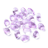 Transparent Glass Beads, Top Drilled Beads, Teardrop, Medium Purple, 9x6x5mm, Hole: 1mm, 20pc/Set