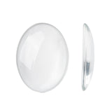 Transparent Oval Glass Cabochons, Clear, 40x30mm, 8mm(Range: 7~9mm) thick, 5pcs/Set