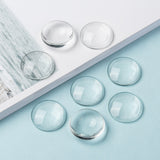 Transparent Glass Cabochons, Half Round/Dome, Clear, 30x7mm, 10pcs/Set