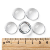 Transparent Half Round Glass Cabochons, Clear, 18~19x9.5~10.5mm, 10pc/Set