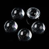 Transparent Half Round Glass Cabochons, Clear, 18~19x9.5~10.5mm, 10pc/Set