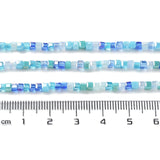 Gradient Color Electroplate Glass Bead Strands, Segmented Multi-color, AB Color Plated, Faceted, Cube, Royal Blue, 2.5x2.5x2.5mm, Hole: 0.8mm, about 170~180pcs/strand, 16.93~17.72 inch(43~45cm).