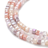 Gradient Color Electroplate Glass Bead Strands, Segmented Multi-color, AB Color Plated, Faceted, Cube, Rosy Brown, 2.5x2.5x2.5mm, Hole: 0.8mm, about 170~180pcs/strand, 16.93~17.72 inch(43~45cm).