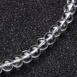 Glass Round Bead Strands, Clear, 8mm, Hole: 1mm, about 40pcs/strand, 11 inch, 5Strand/Set